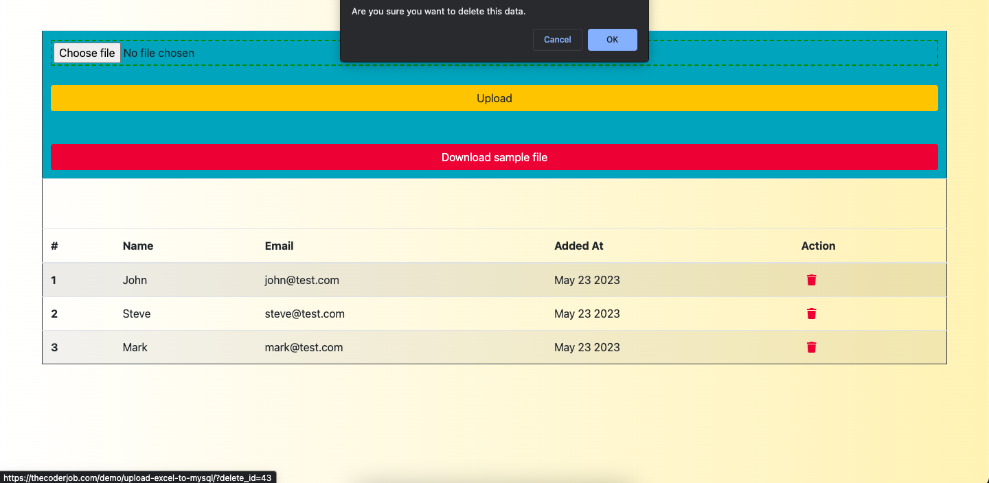 How to upload CSV file data to mysql database by php || With demo